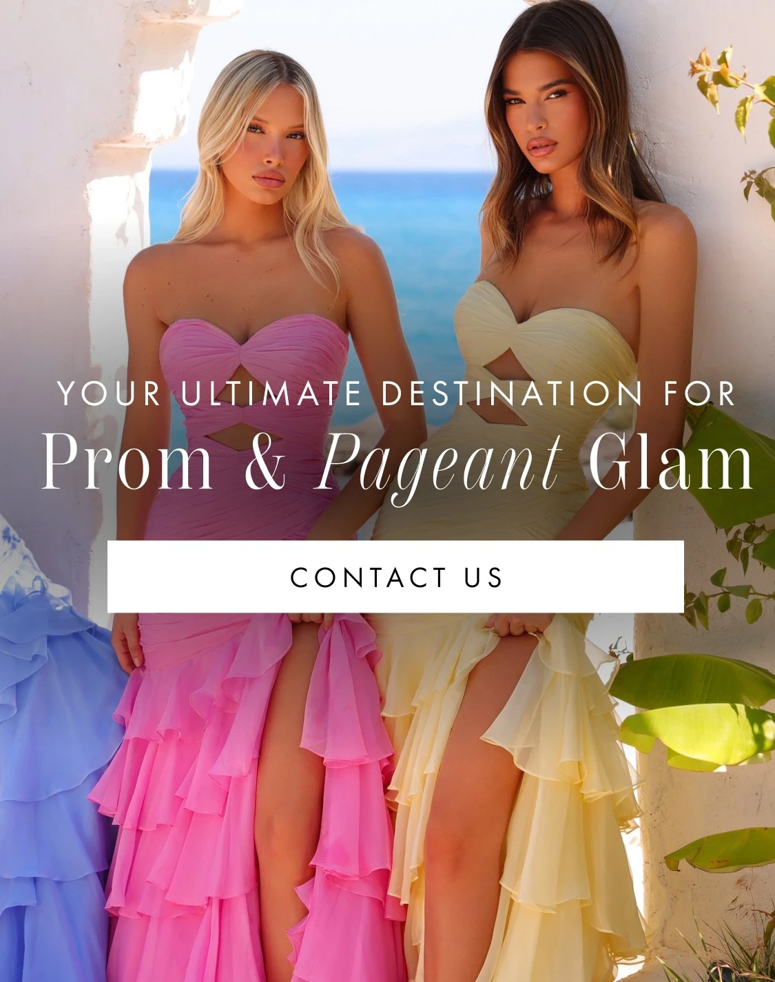 Models wearing Amarra Prom Spring 2026 dresses, mobile banner